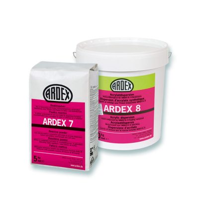 Ardex tætningsklæber, reaktivpulver ardex 7, acrylatdispersion ardex 8
